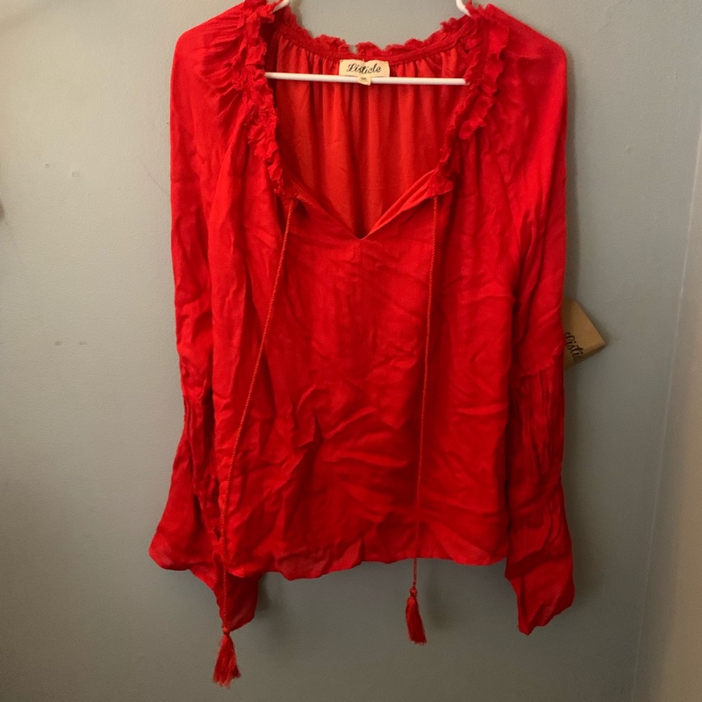 Red peasant shirt